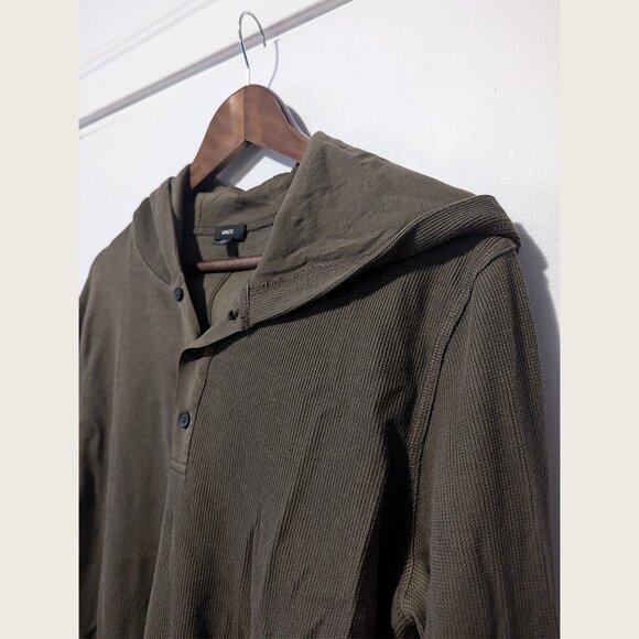 VINCE - Textured cotton blend green hoodie - Sz M - Picture 2 of 10